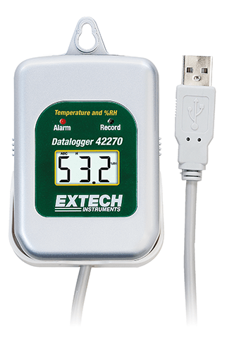 Extech 42275: PC Arayüzü ile Sıcaklık / Nem Datalogger Seti